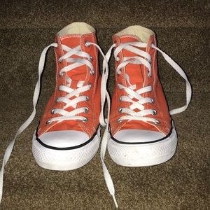 Orange high top Converse